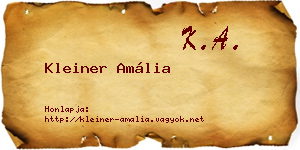 Kleiner Amália névjegykártya